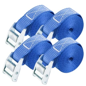 1 Zoll x 12 Fuß Spanngurte bis zu 600 Pfund, 4 Stück blau - Bild 1 von 7