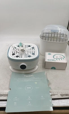 Papablic White Blue Polka Dot Efficient Sterilizer & Dryer Pro w/ Milk Bags - Image 1 of 4