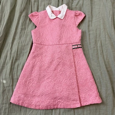 Vestido Janie and Jack Rosa Cuello Manga Corta Talla 6 Preppy Silencioso Lujo Foto 1 de 4