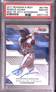 Ronald Acuna - 2017 Bowman's Best - Best Of 2017 - AUTO - #B17RA - PSA 10 - Foto 1 di 3