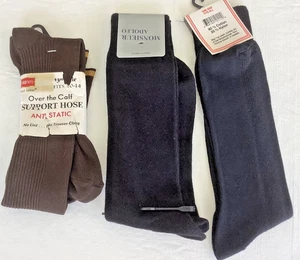 3 pares - Calcetines de vestir para hombre negros, marrones y azul oscuro talla 10-13 (#12) - Imagen 1 de 7