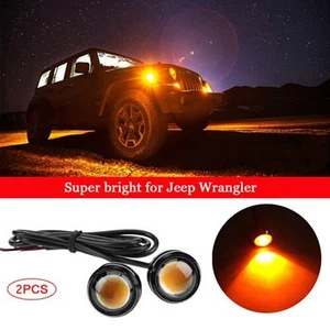 2pcs Amber LED Turn Signal Lights For Wrangler Flat Fender Marker 18mm - Picture 1 of 11
