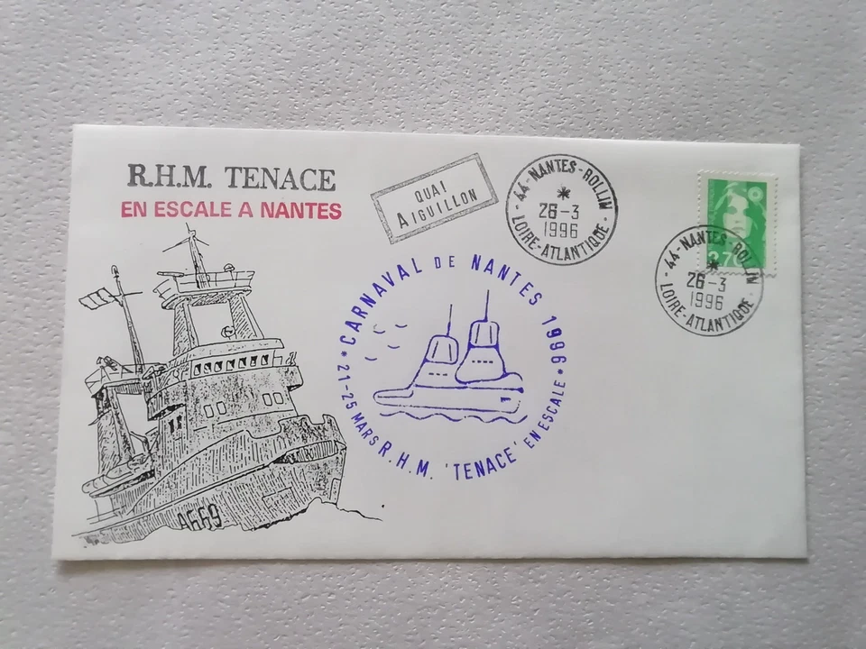 France Souvenir Enveloppe R. H. M. Tenace Oblitérés 1996 carnaval de Nantes - Photo 1/1