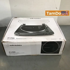 Audio-Technica AT-LP60X-BK Giradischi con Trazione a Cinghia Completamente Automatico, Nero - Foto 1 di 17