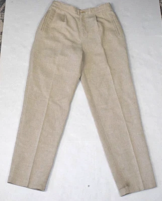 Pantalones Vintage Liz Claiborne Talla 6 Años 90 Avena Beige Lino Mezcla Algodón Foto 1 de 4
