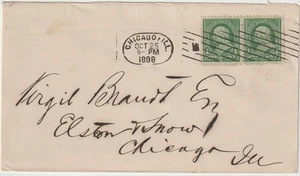 1898 Chicago ILL Oval mch cls #279 pair local use cover (i393) - Picture 1 of 1