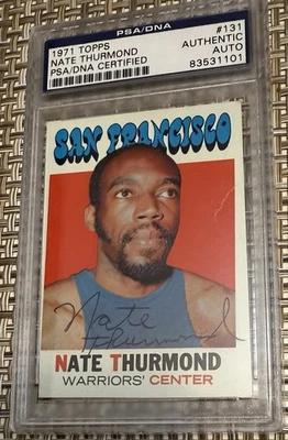 Nate Thurmond San Francisco Warriors 1971 Topps #131 HOF Signed PSA DNA Auto - Image 1 of 2