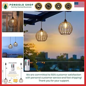 Rustic Outdoor Chandelier Lights with Copper Wire Shades – Perfect for Patios - Picture 1 of 9