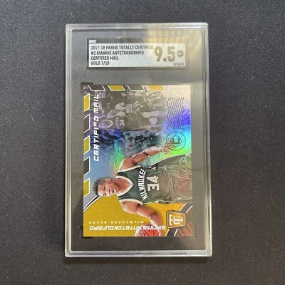 2017-18 Panini Totally Certified Giannis Antetokounmpo 7/10 SGC 9.5 - Image 1 of 3