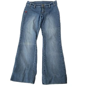 Friends Stretch Denim Jeans Bootcut Size 5 Double Button Zip Closure - Picture 1 of 11