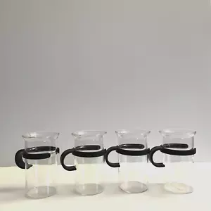 Set of 4 Bodum Coffee Tea Cups Mugs Black Handle 8 oz Xlnt!!! - Picture 1 of 6