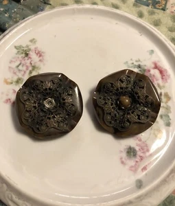 Antique Bakelite Buttons Art Deco X Large RARE FIND Chunky 1.5” - Picture 1 of 9