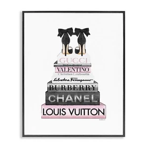 Stupell Industries Heels Pink Bookstack Glam Fashion Design, Designed by Aman... - Picture 1 of 9