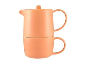 Maxwell & Williams Cafe Life Tea for One With Infuser 450ml - Apricot - Picture 1 of 4