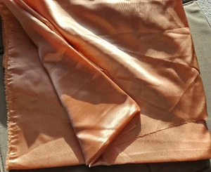 Peach Satin Fabric lot - 1.8m x 150cm + extra - Dressmaking Material - Picture 1 of 3
