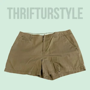 Tommy Hilfiger Chino Shorts Women's Khaki Beige Flat Front Casual 14 - Picture 1 of 8