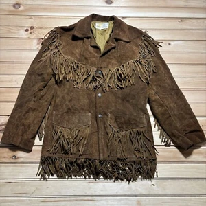 Vtg SIMCO Distinctive Leather Fashion Western Fringe Suede Leather Jacket - 38 - Picture 1 of 10