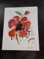Abstract Poppy Seriolithograph, Signed With COA