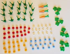 NEW Lego lot of 102 pieces - Green Plant Flower Stems Carrots and Lego Petals - Picture 1 of 9