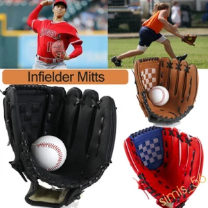 Child Adults Baseball Infielder Mitts Mittens Glove Training Practice Left Hand - Picture 1 of 17