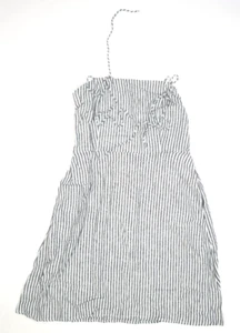 Old Navy Fit & Flare Matching Tie Strap Cami Mini Dress Blue Stripe Women L Tall - Picture 1 of 11