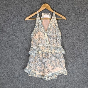 Zimmermann Womens Playsuit Size 0 Blue Beige Floral - Picture 1 of 7