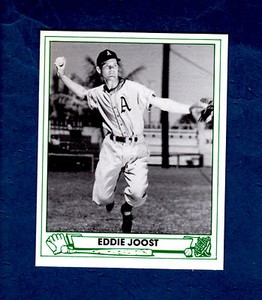1947 Play Ball: #21 EDDIE JOOST, Athletics/A's (1985 TCMA) commemorative card
