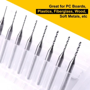 10pcs 1/8" Shank PCB Print Circuit Board Carbide Micro Drill Bits 0.3mm-1.2mm - Picture 1 of 12