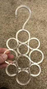 Vintage Scarf Tie Necklace Jewelry Hanger Organizer Closet Clear 10 Hole - Picture 1 of 3