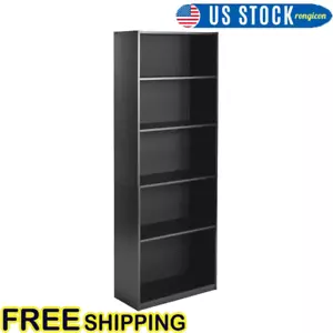 5 Tier Storage Bookcase W/ Adjustable Shelves Display Book Carft Cabinet Closet - Picture 1 of 6