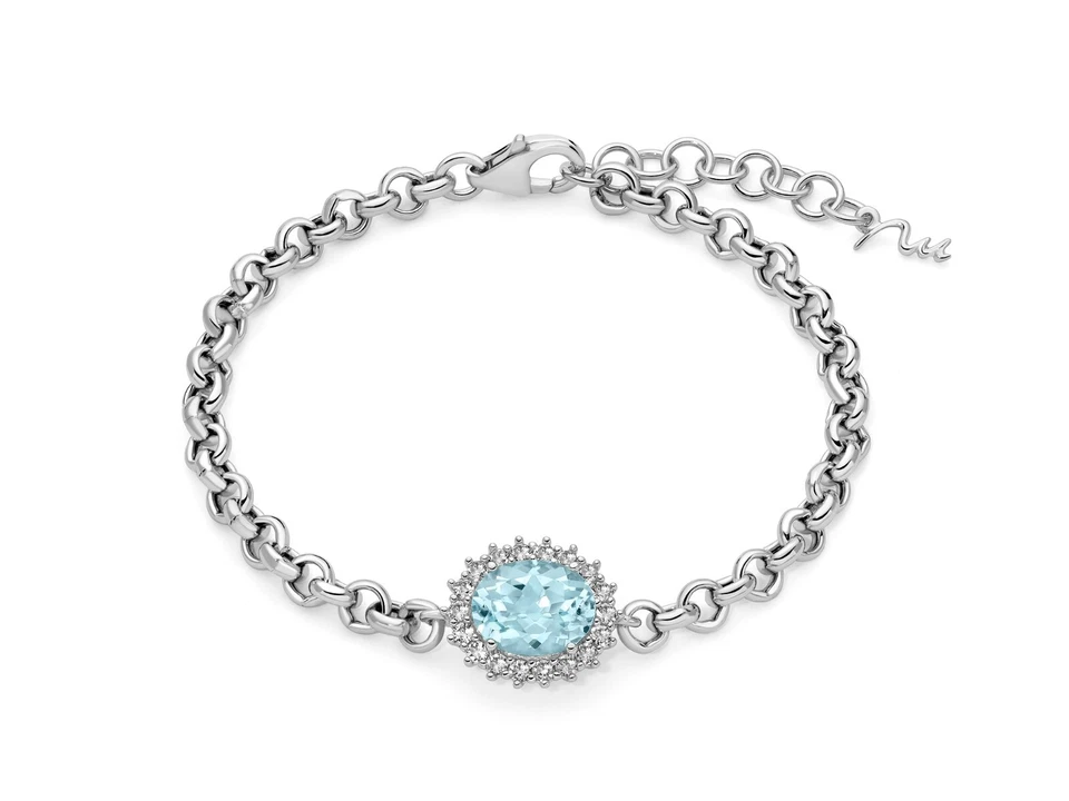 MILUNA BRACCIALE  GEMMA DEL CIELO OVALE   REFERENZA BRD1023   GARANZIA UFFICIALE - Immagine 1 di 1