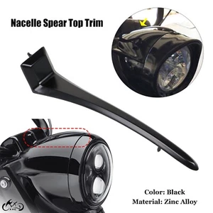 Black Headlight Cowl Nacelle Top Trim Spear For Harley Road King 88-13 EFI FLHRI - Picture 1 of 10