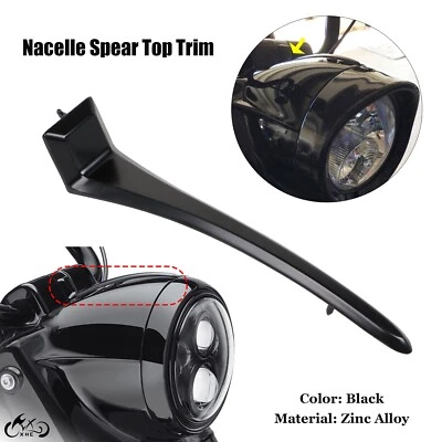 Lanza de ajuste superior de góndola con capucha de faros negros para Harley Road King 88-13 EFI FLHRI Foto 1 de 4