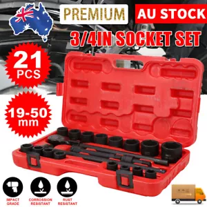 3/4" Impact Socket Set 19mm - 50mm Sockets Hex Drive Car Bike Repair - Picture 1 of 12