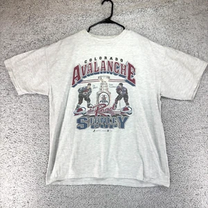 VTG 1996 Colorado Avalanche Road To Stanley Cup NHL 90s Hockey T-Shirt Size XL - Picture 1 of 7