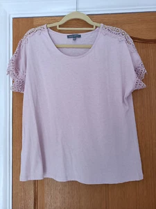 Laura Ashley Size 14 Pink Top (lace on shoulder) Used, but ex con - Picture 1 of 3