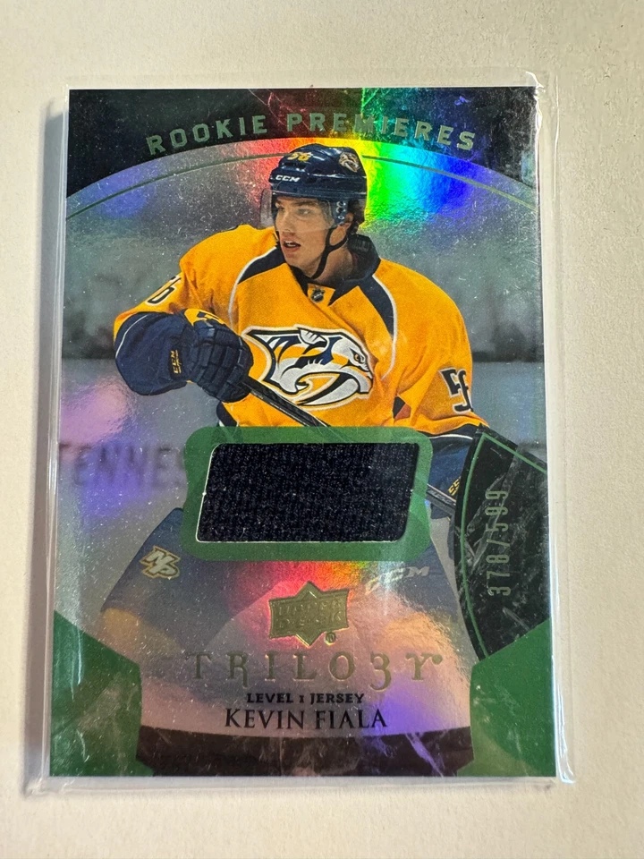 K136,046 - 2015-16 UD Trilogy Rainbow Green #108 Kevin Fiala Jersey #/599 - Image 1 of 1