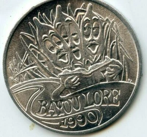 Mardi Gras Doubloon Krewe of Proteus 1991 aluminio - Imagen 1 de 2