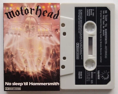 MOTÖRHEAD - NO SLEEP 'TIL HAMMERSMITH (BRONZE BRONC53) 1981 UK CASSETTE TAPE - Imagem 1 de 3