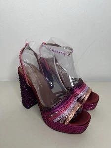 Neu Kurt Geiger Plateau Absatz Rosa Mehrfarbig Glitzer Damen Gr. 38 / 7,5 - Bild 1 von 10