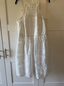 Trina Turk White Lace Halter Dress Bachelorette Bridal Shower Size 14 NWT - Picture 1 of 9