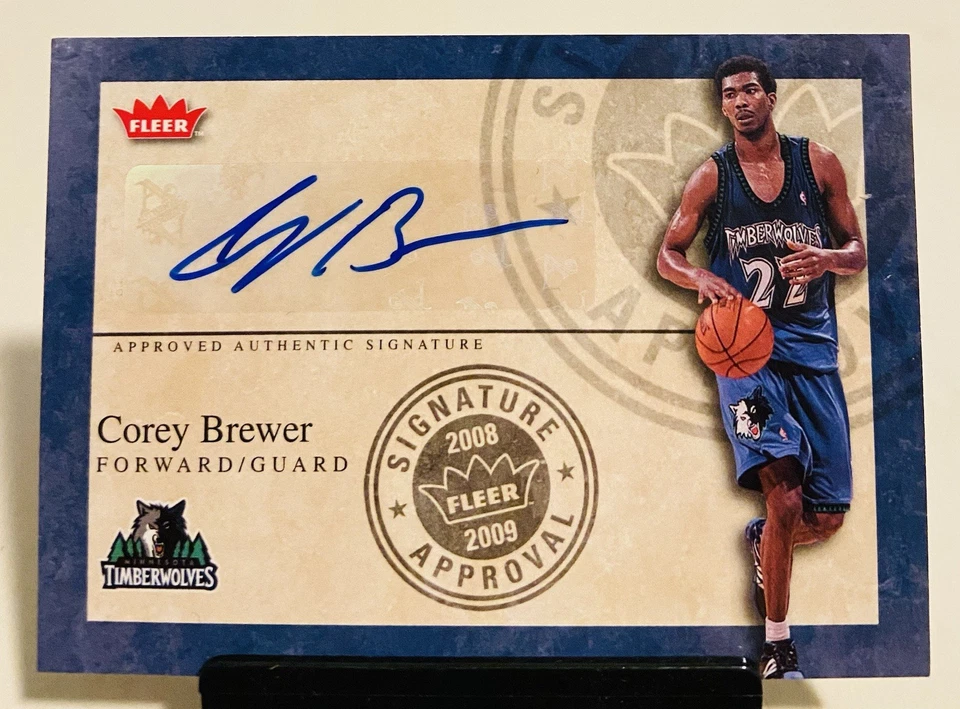 Corey Brewer 2008-09 Fleer NBA Signature Approval Auto 🏀🔥✍️ Foto 1 de 3