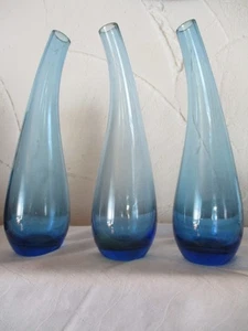 3 x Ikea Vintage Vase Tear Drop Ocean Blue Kobaltblau - Bild 1 von 4