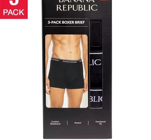 Banana Republic Herren Boxershorts Comfort Waistband Stretch 3er Pack, Schwarz, M - Bild 1 von 4
