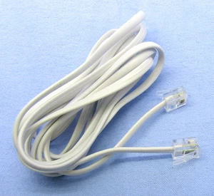 Philmore TEC10S, WHITE 7 Foot 4 Conductor RJ11 Male to Male Telephone Cord - Picture 1 of 1