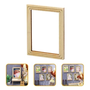 6 Pezzi Mini Accessori Mobili Miniatura Cornici Micro Scena Legno - Foto 1 di 11