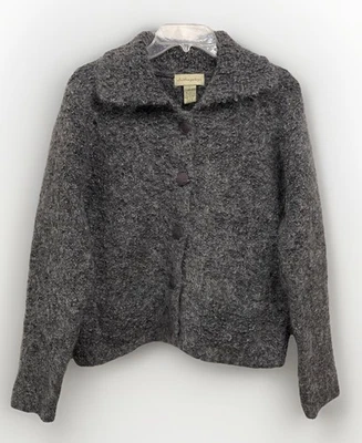 Cárdigan difuso Anthropologie de lana mezcla mohair gris con botones para mujer talla L Foto 1 de 4