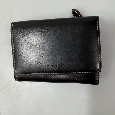 Cartera con tarjetero triple de cuero rojo negro Lodis Foto 1 de 4