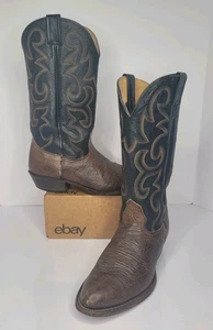 Botas vaqueras occidentales de cuero negras y marrones Nocona para hombre talla 9,5 D #91099 - Imagen 1 de 19