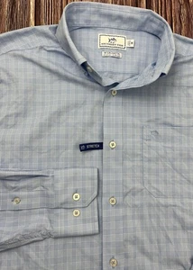 Camicia intercoastale Southern Tide uomo blu medio check nylon con bottoni nuova senza etichette - Foto 1 di 5